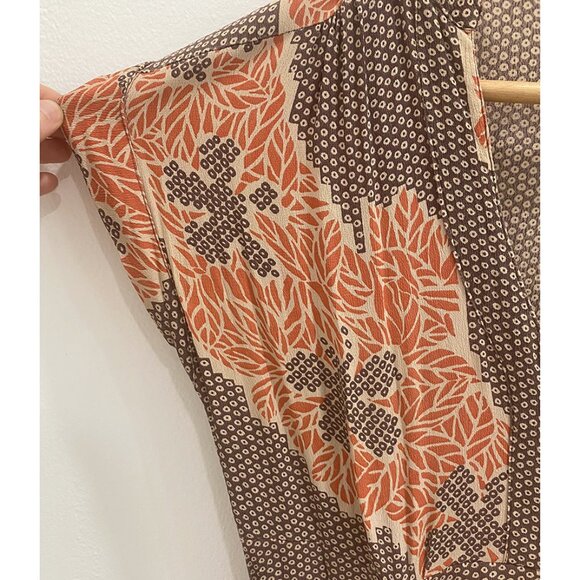 Topshop Orange & Brown Printed Wrap Dress — Size 6 (UK 10) - Picture 1 of 10